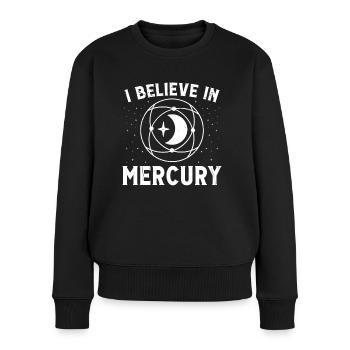 L’astrologie croit aux signes ésotériques de Mercure - Pull Premium bio Femme - noir - Devant - Julia (174cm)