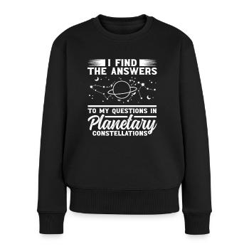 Astrologie Answers In Planetary Constellations - Frauen Premium Bio Pullover - Schwarz - Vorne - Julia (174cm)