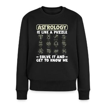 Astrology Like Puzzle Solve It Esoteric Signs - Women's Premium Organic Jumper - black - Front - Julia (174cm)