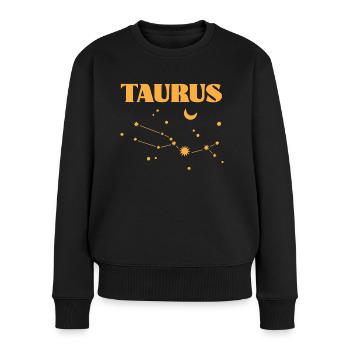 Astrologie Taureau Signe du zodiaque Signe ésotérique - Pull Premium bio Femme - noir - Devant - Julia (174cm)