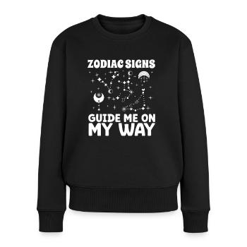 Astrologie Signes du zodiaque Guide Sur mon chemin Ésotérisme - Pull Premium bio Femme - noir - Devant - Julia (174cm)