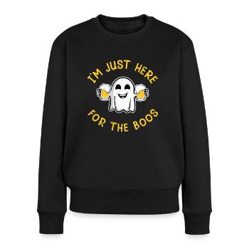 Halloween Gespenst: I'm Just Here For The Boos - Frauen Premium Bio Pullover - Schwarz - Vorne - Julia (174cm)
