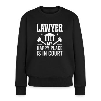Avocat Happy Place In Court Avocat Avocat - Pull Premium bio Femme - noir - Devant - Julia (174cm)