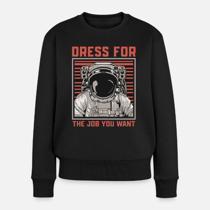 Astronaut Raumfahrt Geschenk - Frauen Premium Bio Pullover - Schwarz