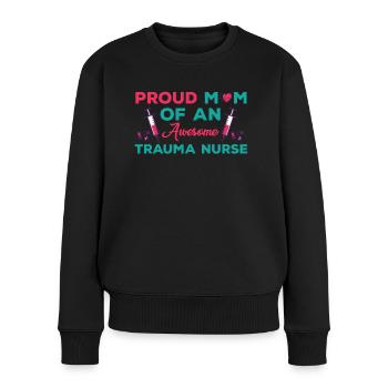 Stolzes Trauma Krankenschwester Mama - Frauen Premium Bio Pullover - Schwarz - Vorne - Julia (174cm)