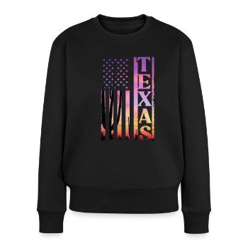 Texas - Frauen Premium Bio Pullover - Schwarz - Vorne - Julia (174cm)