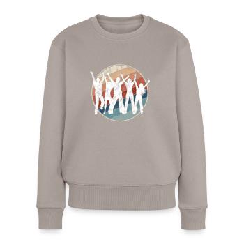 Dancing Retro - Women's Premium Organic Jumper - taupe - Front - Julia (174cm)