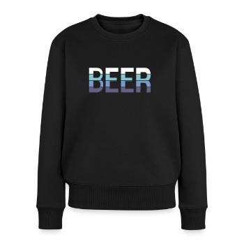 Bier - Frauen Premium Bio Pullover - Schwarz - Vorne - Julia (174cm)