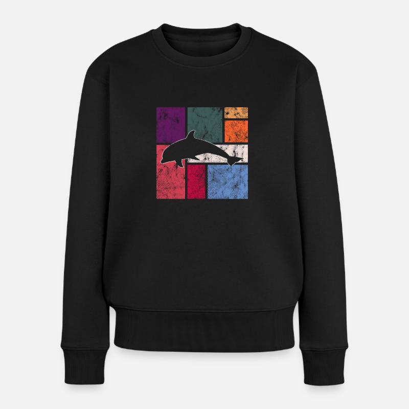 Delfin - Frauen Premium Bio Pullover - Schwarz