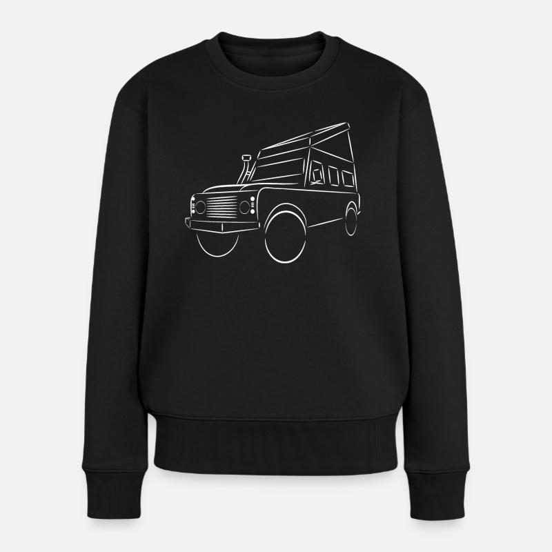 Defender mit Hubdach - Frauen Premium Bio Pullover - Schwarz