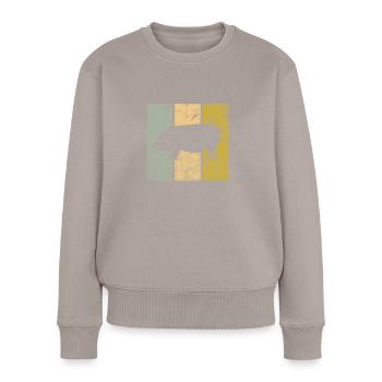 Schwein - Frauen Premium Bio Pullover - Taupe - Vorne - Julia (174cm)