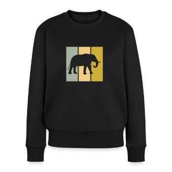 Elefant - Frauen Premium Bio Pullover - Schwarz - Vorne - Julia (174cm)