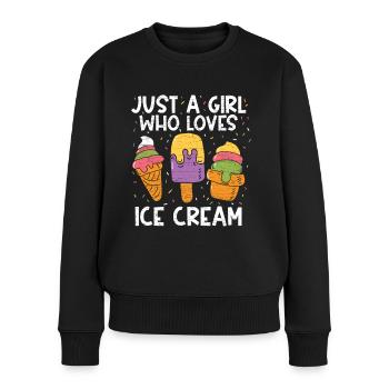 Ice Cream Eis - Frauen Premium Bio Pullover - Schwarz - Vorne - Julia (174cm)