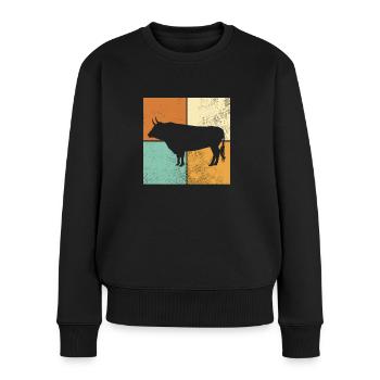 Stier - Frauen Premium Bio Pullover - Schwarz - Vorne - Julia (174cm)