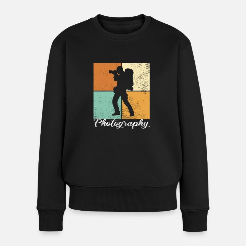 Fotografie - Frauen Premium Bio Pullover - Schwarz