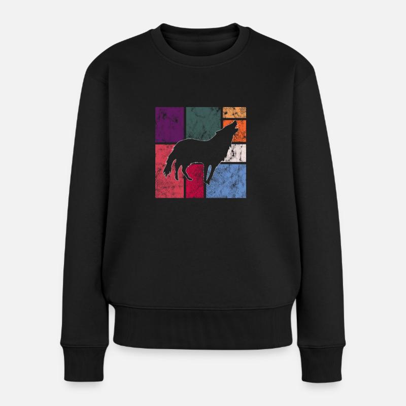 Wolf - Women's Premium Organic Jumper - black