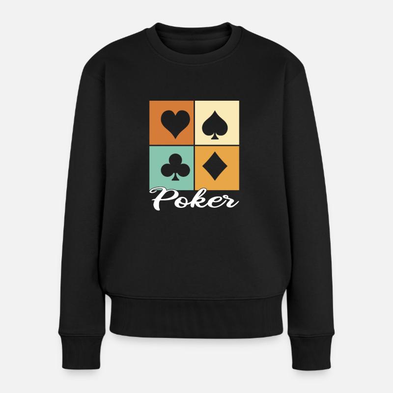 Poker - Frauen Premium Bio Pullover - Schwarz