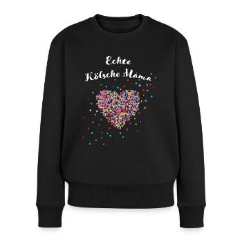 Kölsche Mama echte Kölnerin Köln Konfetti Mutter - Frauen Premium Bio Pullover - Schwarz - Vorne - Julia (174cm)
