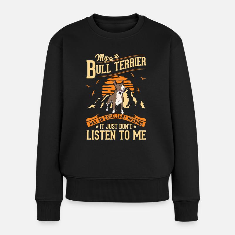 Bull Terrier ouïe Miniature Bull Terrier - Pull Premium bio Femme - noir