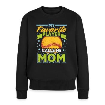 Softball Baseball Mama Mutter Geschenk - Frauen Premium Bio Pullover - Schwarz - Vorne - Julia (174cm)