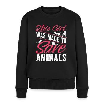 Tierärztin Geschenk - Frauen Premium Bio Pullover - Schwarz - Vorne - Julia (174cm)