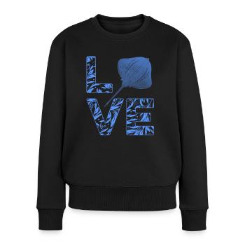 Manta Ray Love Manta Rays Lover Stingray - Frauen Premium Bio Pullover - Schwarz - Vorne - Julia (174cm)