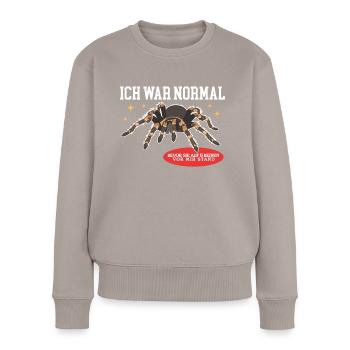 Tarentule sur 8 pattes araignée cadeau - Pull Premium bio Femme - taupe - Devant - Julia (174cm)
