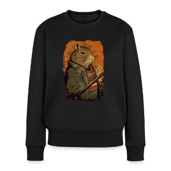 Capybara Samouraï Capybara - Pull Premium bio Femme - noir - Devant - Julia (174cm)