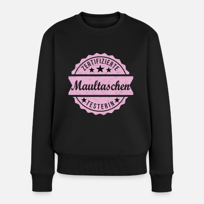 Zertifizierte Maultaschen Testerin - Frauen Premium Bio Pullover - Schwarz