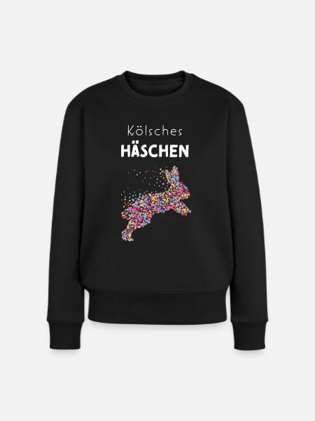 Karneval Fasching Konfetti Häschen Kölsches Mädche - Frauen Premium Bio Pullover - Schwarz