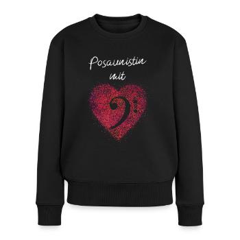 Posaunistin mit Herz Posaune Posaunen Orchester - Frauen Premium Bio Pullover - Schwarz - Vorne - Julia (174cm)
