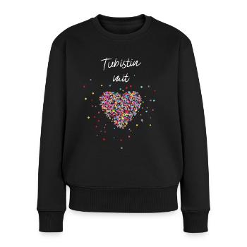 Tubistin mit Herz Tuba Blaskapelle Musiklehrerin - Frauen Premium Bio Pullover - Schwarz - Vorne - Julia (174cm)