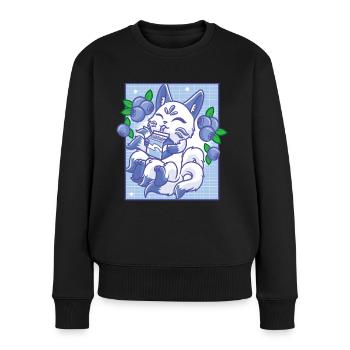Kitsune Japon Anime Kawaii Blueberry - Pull Premium bio Femme - noir - Devant - Julia (174cm)
