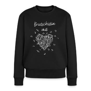 Bratschistin mit Herz Bratsche Musikverein Musiker - Frauen Premium Bio Pullover - Schwarz - Vorne - Julia (174cm)