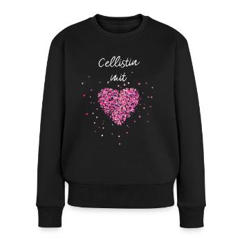 Cellistin mit Herz Cello Violoncello Musiklehrerin - Frauen Premium Bio Pullover - Schwarz - Vorne - Julia (174cm)