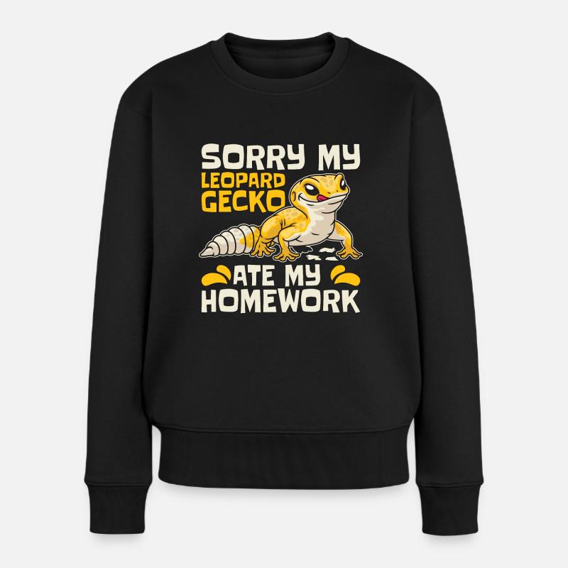 Leopard Gecko Sorry My Leopard Gecko Lizard Lover - Frauen Premium Bio Pullover - Schwarz