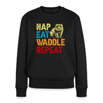 Nap food waddle wombat owner - Women's Premium Organic Jumper - black - Front - Julia (174cm)