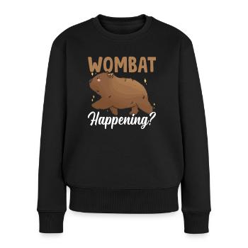 Wombat Happening Australian Animals Propriétaire - Pull Premium bio Femme - noir - Devant - Julia (174cm)
