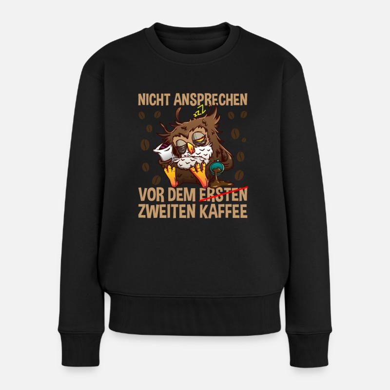 Ne répondez pas café - Pull Premium bio Femme - noir