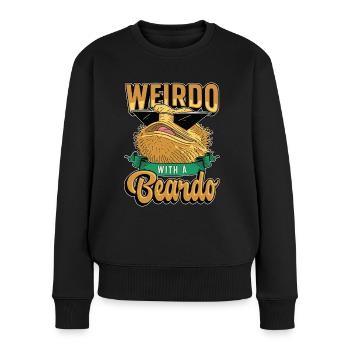 Bearded Dragon Weirdo With A Beardo Lizard Lover - Frauen Premium Bio Pullover - Schwarz - Vorne - Julia (174cm)
