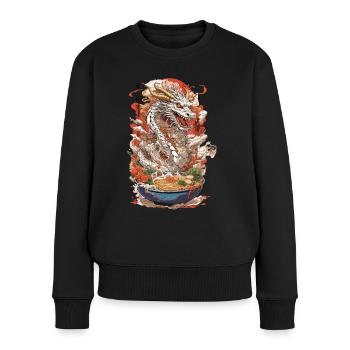 Ramen Drachen Anime Essenskunst Manga Design - Frauen Premium Bio Pullover - Schwarz - Vorne - Julia (174cm)