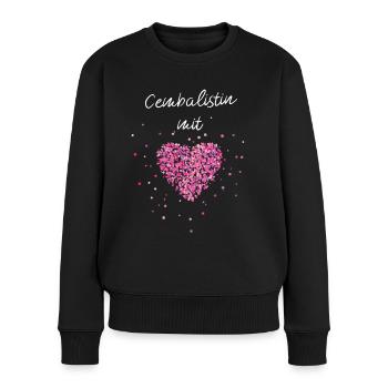 Cembalistin mit Herz Cembalo Musiklehrerin Musik - Frauen Premium Bio Pullover - Schwarz - Vorne - Julia (174cm)