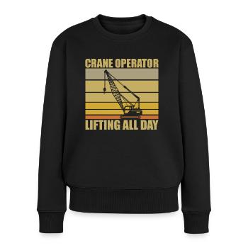 Crane Operator Saying - Women's Premium Organic Jumper - black - Front - Julia (174cm)