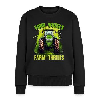 Four Wheels Farm Thrills Tractor Farmer Gift - Pull Premium bio Femme - noir - Devant - Julia (174cm)