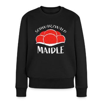 Schwarzwald Maidle Schwarzwaldmädel Tracht - Frauen Premium Bio Pullover - Schwarz - Vorne - Julia (174cm)