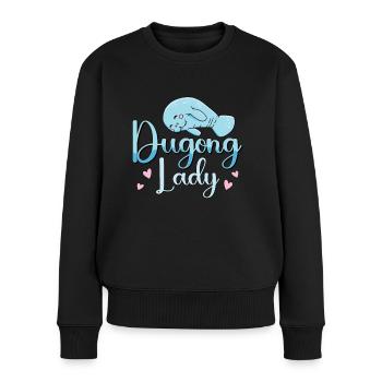 Dugong Lady Animaux marins Créatures marines Lamantin - Pull Premium bio Femme - noir - Devant - Julia (174cm)