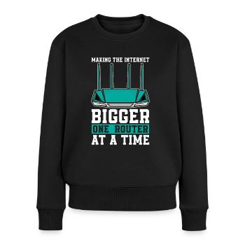 Network Engineer Making The Internet Computer Geek - Frauen Premium Bio Pullover - Schwarz - Vorne - Julia (174cm)