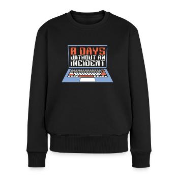 Cybersecurity 0 Days Without An Incident Phishing - Frauen Premium Bio Pullover - Schwarz - Vorne - Julia (174cm)