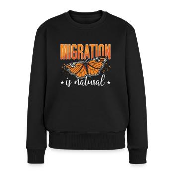 La migration de l’asclépiade est l’entomologie naturelle des monarques - Pull Premium bio Femme - noir - Devant - Julia (174cm)