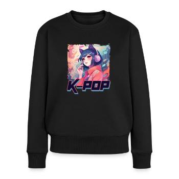K-Pop Musik Album Cover - Anime Shirt - Frauen Premium Bio Pullover - Schwarz - Vorne - Julia (174cm)